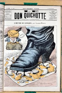 Omslag av "" Le Don Quixote "", nummer 213, farge satirisk av Charles Gilbert Martin
