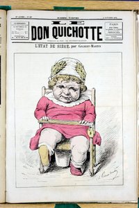 Omslag til ""Le Don Quixote"", nummer 67, satirisk i farger av Charles Gilbert Martin