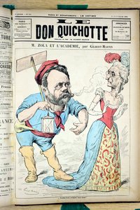 Omslag til "" The Don Quixote "", nummer 804, satirisk i farger av Charles Gilbert Martin