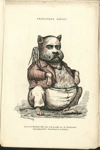 Illustrasjon av Charles Gilbert-Martin (1839-1905) i "" Contemporary Grimaces"" av Charles Gilbert Martin