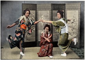 En familiedans i Japan, c1890