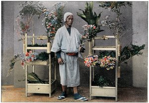 Blomsterhandler i Japan, ca 1890