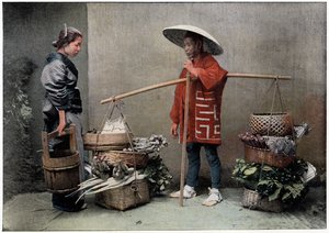Grønnsakshandler i Japan, c1890
