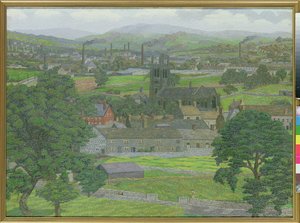 Yeadon Church, nær Leeds av Charles Ginner