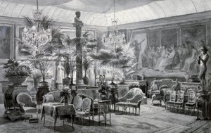 Prinsesse Mathildes vinterhage, gouache og blekktegning av Charles Giraud (1819-1892)