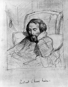 Heinrich Heine (1797-1856), tysk forfatter. Tegning av Charles Gleyre.
