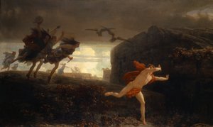 Pentheus forfulgt av maenadene, 1864