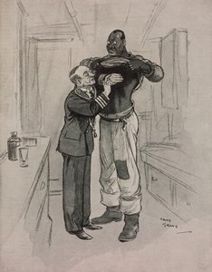 Den svarte pesten, en hypokonder, tegneserie av Chas Grave (1886-1944) fra The Tatler, nr. 1415, 8. august av Charles Grave