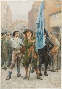Barnaby Rudge hjalp til med å lede Gordon-opptøyene, 1884. av Charles Green