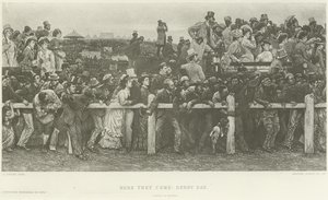 Her kommer de: Derby Day (gravure)