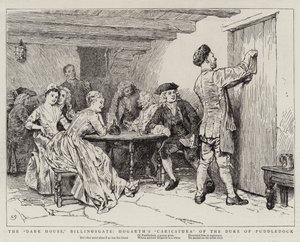 The Dark House, Billingsgate, Hogarths Caricatura of the Duke of Puddledock av Charles Green