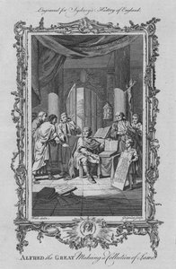 Alfred den store lager en lovsamling, 1773. av Charles Grignion