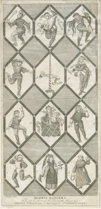 Betley Glass Window - Morris Dancers: gravering, og [?1700-tallet] (trykk) av Charles Grignion