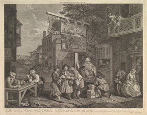 Canvassing for Votes, Plate II: Four Prints of an Election, 20. februar 1757. av Charles Grignion