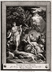 Telemachus og Mentor, etter å ha lidd et forlis, ankommer øya Calypso, 1774