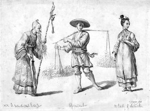 Tre kinesiske figurer, 1700-tallet