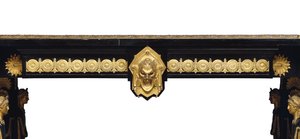 Napoleon III bord, designet av Jean Brandely, intarsia av E. Varlot, Paris, ca. 1850-75 (ormolu, forgylt kobber, ibenholt og platan) av Charles Guillaume Diehl