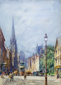 The Nethergate, Dundee looking West, ca. 1917 (akvarell) av Charles Gustav Louis Phillips
