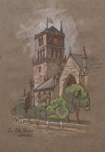 The Old Steeple, Dundee (håndfarget trykk)