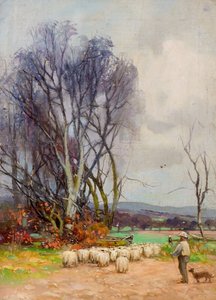 Utsikt fra Strathmartine Road, Downfield, Dundee (olje på lerret)