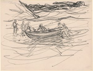 Sjøsetting av livbåten av Charles H. Woodbury