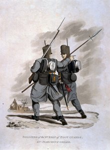 Soldiers of the 1st Regiment of Foot Guards in Marching Order, fra 