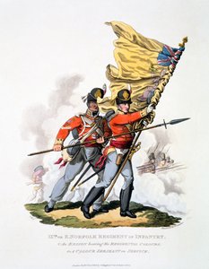 Uniform und Colors of the 9th or East Norfolk Regiment of Infantry, fra 
