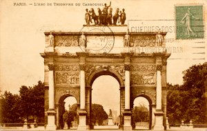 Postkort/Arc de Triomphe du Carrousel/Paris/Seine/Ile de France/Frankrike av Augustus Kollner