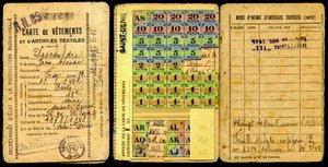 Rasjoneringskort/Klærkort/Sekretariat for industriell produksjon/Andre verdenskrig 1941