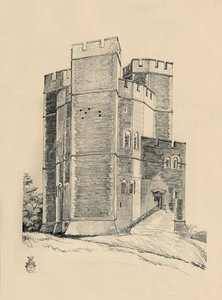 Eksteriør av Orford Castle, Suffolk the Battlements restaurert, 1931 av Charles Henry Bourne Quennell