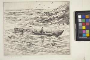 Innkjøring (etsing og tørrpunkt) av Charles Herbert Woodbury