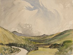 Stormy Morning, Graystoke, Cumbria (wc på papir) av Charles John Holmes