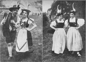 Typer av den tyrolske innfødte drakten, c1913