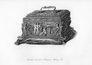 Utskåret cassolette laget av treet fra Shakespeares morbærtre, 1700-tallet, 1840