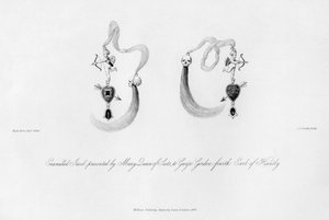 Emaljert juvel presentert av Mary Queen of Scots, til George Gordon, 1500-tallet, 1840. av Charles J. Smith