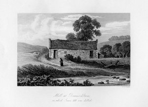 Mill ved Bannockburn, der James III av Skottland ble drept i 1488, 1840.