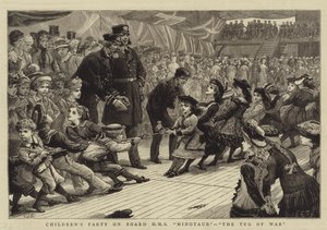 Barnefest om bord på HMS Minotaur, The Tug of War av Charles J. Staniland