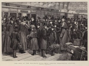 The End of the Holidays, Eton Boys forlater Paddington Station