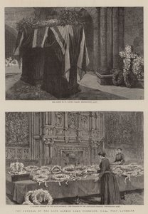 Begravelsen til avdøde Alfred Lord Tennyson, DCL, poetprisvinner av Charles J. Staniland