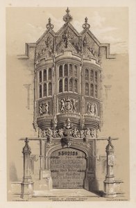 Frontispice for Old English Mansions, Third Series, av CJ Richardson (farge litho)