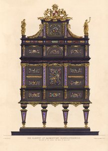 Skapet i Badminton, Gloucestershire, setet for hans nåde hertugen av Beaufort (farge litho)