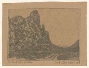 Landskap med bratt fjell av Charles James Wright (signed by artist)