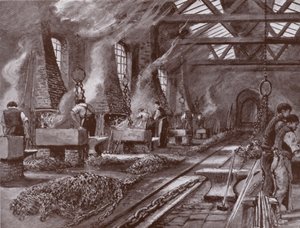 Making chains for the ship (litho)