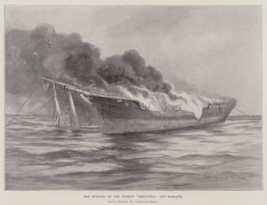 Brenningen av Barque Blengfell utenfor Margate av Charles John de Lacy