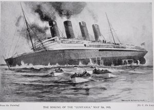 The Sinking of the Lusitania, 7. mai 1915, illustrasjon fra 