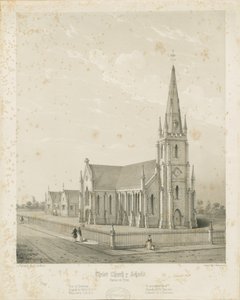 Burton-upon-Trent - Christ Church and Schools: gravering, nd [1789-1850] (trykk) av Charles Joseph Hullmandel