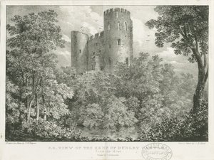 Dudley Castle - The Keep: gravering, nd [c 1825] (trykk) av Charles Joseph Hullmandel