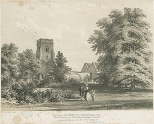 Rugeley kirke av Charles Joseph Hullmandel