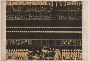 Zodiak fra graven til Psammis i Theben, New Kingdom, illustrasjon fra 'Seks nye illustrative plater av undersøkelsene og operasjonene i Egypt og Nubia, av Giovanni Battista Belzoni