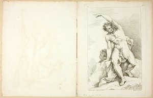 Figur (recto og verso), fra Premier livre de figures d'Academies gravert delvis av professorene ved Royal Academy av Charles Joseph Natoire